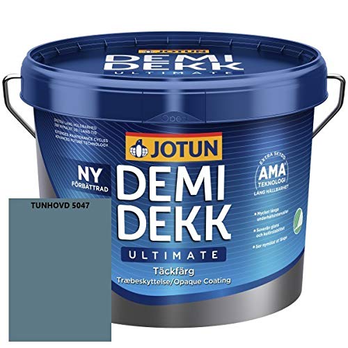 JOTUN DEMIDEKK ULTIMATE Täckfärg Holz-Farbe | Wetterschutz-Farbe | Holzschutz-Farbe | Absolute Premium-Qualität |10 Liter TUNHOVD 5047 von Jotun