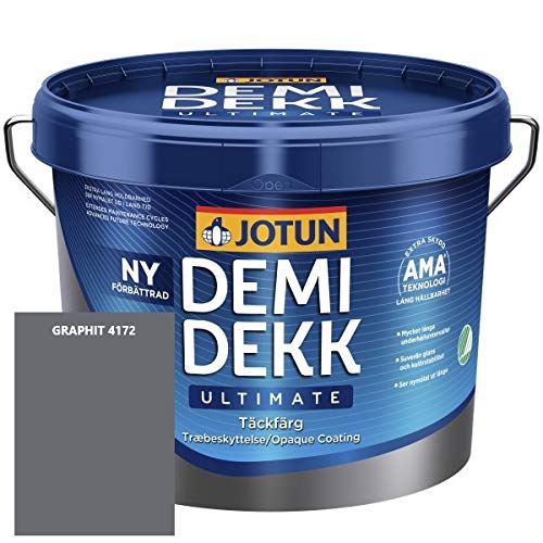 JOTUN DEMIDEKK ULTIMATE Täckfärg Holz-Farbe | Wetterschutz-Farbe | Holzschutz-Farbe | Absolute Premium-Qualität |3 Liter GRAPHIT 4172 von Jotun