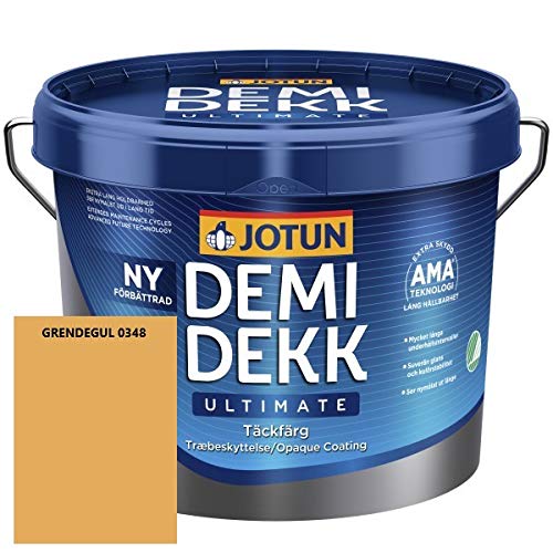 JOTUN DEMIDEKK ULTIMATE Täckfärg Holz-Farbe | Wetterschutz-Farbe | Holzschutz-Farbe | Absolute Premium-Qualität |3 Liter GRENDEGUL 0348 von Jotun