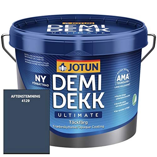 JOTUN DEMIDEKK ULTIMATE Täckfärg Holz-Farbe | Wetterschutz | Holzschutzfarbe | Verschiedene Größen und Farben (3 Liter, AFTENSTEMNING 4129) von Jotun