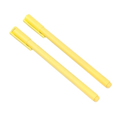 Joucien Push-Up-Kugelschreiber, 0,5 mm, einfacher Farbschaft, austauschbare ST-Feder, gelber Hebel (schwarze Mine), 6 Stück von Joucien