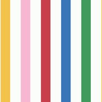 Joules Vliestapete Country Critters Chunky Stripe White / Rainbow 10mx52cm von Joules