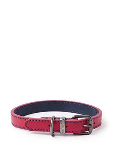 Joules Rosewood Joules Herren-Hundehalsband, Leder, Größe S, Himbeerrosa von Joules