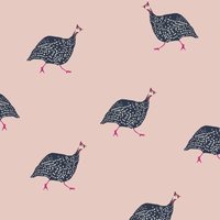 Vliestapete Guinea Fowl Blush Pink 10mx52cm - Joules von Joules