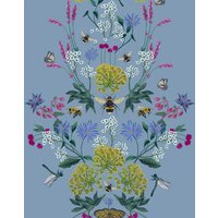 Joules Vliestapete "Perfect Pollinators Haze Blue" floral glatt floral von Joules