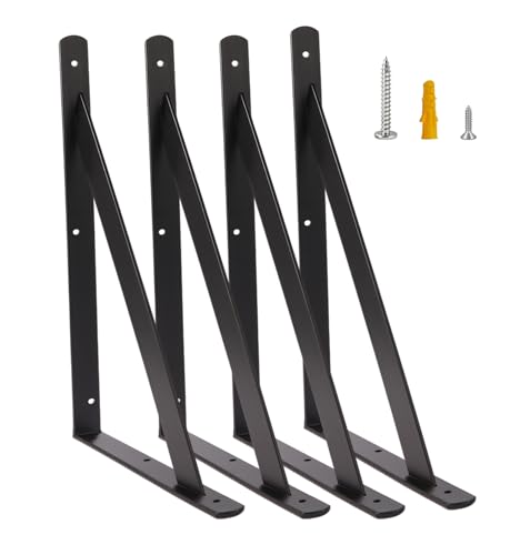 Joumoswk Schwerlastwinkel 4 Stück I 295 x 457 mm I Schwerlastkonsole REGALTRÄGER mit Schrauben I Wandhalterung Regal Tragkraft 100 kg I Regalträger | Wandmontage Konsole (18 Zoll) von Joumoswk