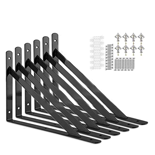 Regalhalterung 250 X 160 mm，6 Stück Schwerlast-Konsole，90 Grad Regalträger，Regalträger für Wandmontage und Gipskarton，Tragkraft 50 kg von Joumoswk