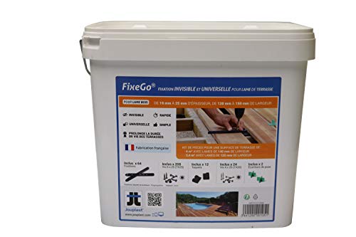 FIXEGO® unsichtbare Befestigung für Terrassenklinge, Dicke 19-25 mm von Jouplast