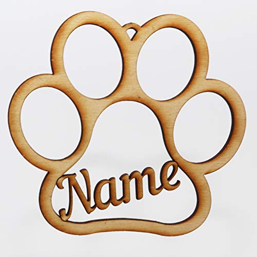 jovalus Pfote aus Holz oder Acrylglas individuell personalisierbar, Namensschild als Dekoration oder als Erinnerung. Mit Namen von Katze, Hund oder Hundeführer oder die Hundehütte von jovalus