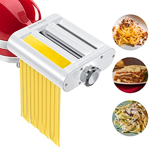 Pasta Maker Aufsatz für Kitchenaid Standmixer 3 in 1 Set beinhaltet Pasta Roller Spaghetti Cutter & Fettuccine Cutter, Pasta Aufsatz für By Jovan Home von Jovan Home