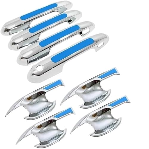Jovarel Außentürgriffe für Kraftfahrzeuge Auto-Außentürgriff links, Auto-Türgriff, Türschüssel-Schutzabdeckung, Verkleidung für Rav4 XA50 2019–2024(Silver Blue 8pcs) von Jovarel