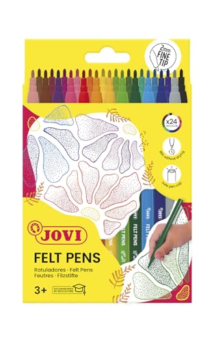 Jovi - FELT PEN Fineliner, feine Spitze, 24-farbiges Etui, 2 mm Spitze Jovi - FELT PEN Fineliner, feine Spitze, 24-farbiges Etui, 2 mm Spitze von Jovi