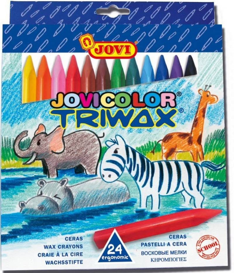 Jovi Maltuch Wachsmalstifte Jovicolor Triwax VE=24 Farben von Jovi