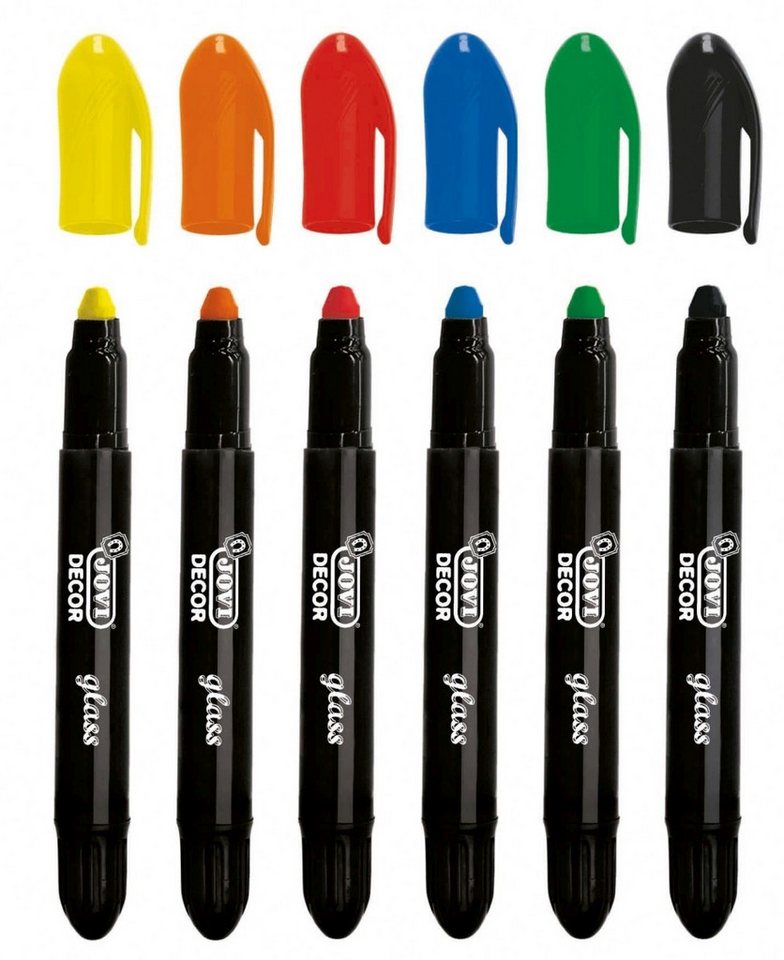 Jovi Maltuch Wachsmalstifte Jovidecor glass VE=6 Stück sortiert von Jovi