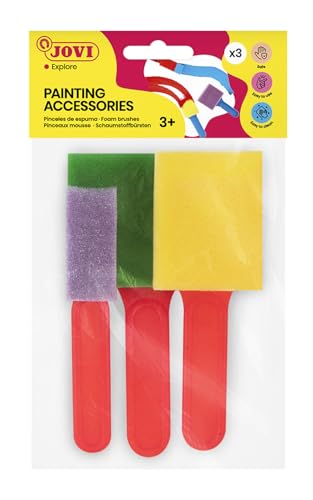 Jovi – Tasche colgable, 3 große Pinsel aus Schaumstoff, verschiedene Formen (814) von Jovi
