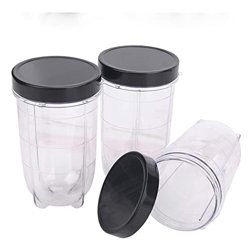 Jowenia 3 Stück 473 ml Ersatzbecher mit Deckel für Magic Bullet 250 W Mixer-Entsafter von Jowenia