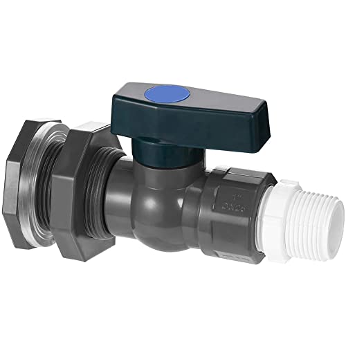 Jowsst PVC-Regeneimer-Wasserhahn-Kit, 3/4-PVC-Kugelventil, Eimer-Eimer-Wassertank-Teicheimer-Wasserhahn-Kit von Jowsst
