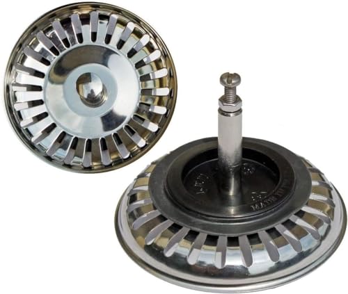 Jowxsx 2 Stück Edelstahl Siebkorb Spüle Excenter Einsteller Modern Gebürstet Abflussfilter als Exzenterventil Spüle Ablaufschlitze Teil für Küchenkanäle Bodenabflüsse Küchenspüle Zubehör von Jowxsx