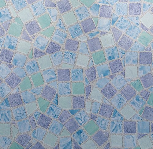 Klebefolie - Möbelfolie Mosaik blau Dekorfolie 67.5 cm x 200 cm Selbstklebende Folie Mosaikfliesen - Bastelfolie Selbstklebefolie Designfolie von Joy Fix