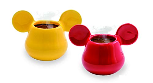 Joy Toy 62127 MICKEY MOUSE 3D KERAMIK ESPRESSO TASSEN 13X8X8 CM, Gelb/Rot von Joytoy