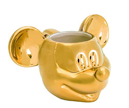 Joy Toy 62147 Disney Mickey Mouse Deluxe 3D GOLDIGE KERAMIKTASSE 13,5X12X8,5 cm, Gold von Joytoy