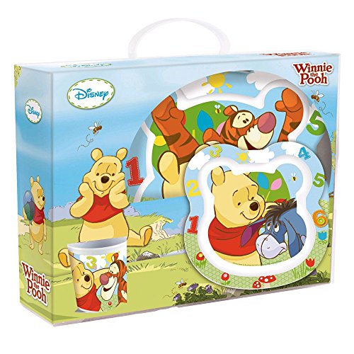 Joy Toy 736195 - Disney Winnie Puuh 3-teilig Set, aus Melamin: 2 Teller und 1 Tasse, in Geschenkpackung von Joy Toy