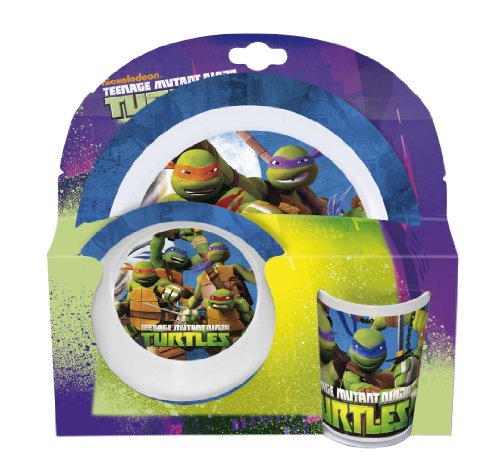 Joy Toy 748490 - Turtles, Set aus Melamin, 3-teilig, 27 x 7 x 28 cm von Joytoy