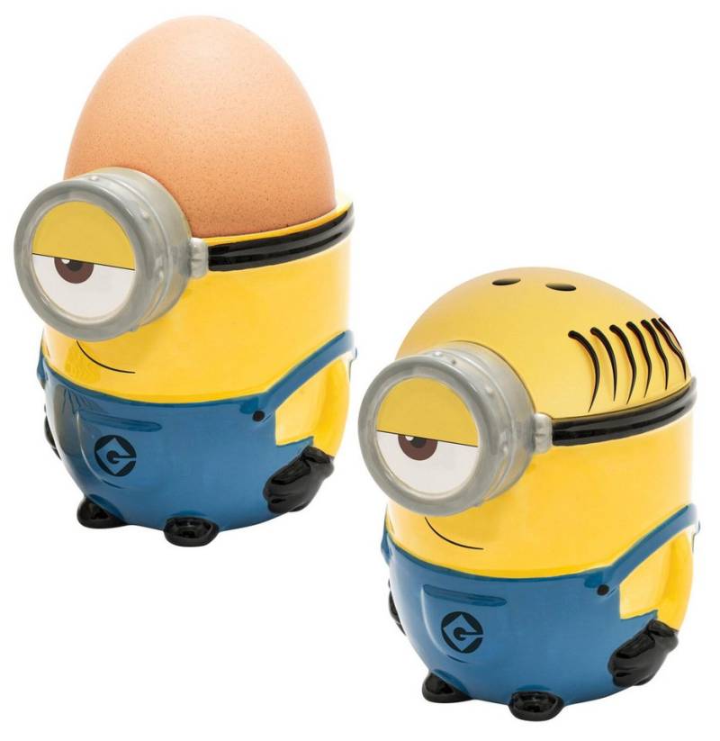 Joy Toy Eierbecher h - Einfach Unverbesserlich 3 Eierbecher mit Salzstreuer Minion, (1-tlg), - Eierbecher mit Salzstreuer - Offiziell lizenziert von Joy Toy