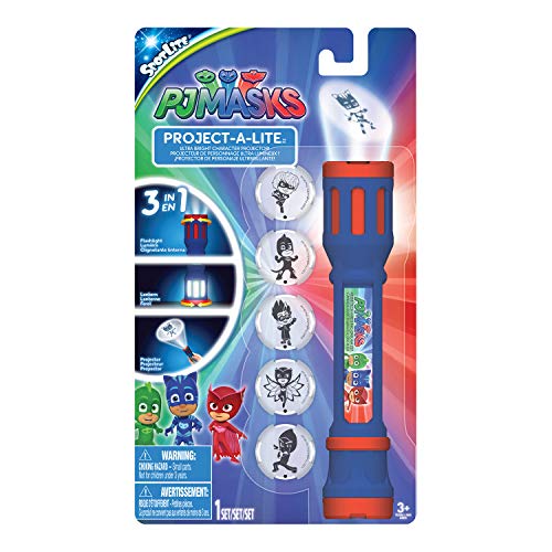 PJ Masks 40345 Projektions-Taschenlampe mit 6 austuaschbaren Linsen zum Projizieren, bunt von Joytoy