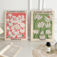 Blumenmarkt Malen Nach Zahlen - Florales Kit Erwachsene | Diy Ölgemälde Wanddeko -Weihnachtsgeschenk von JoyBoutiqueArt