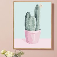 Kaktus Malen Nach Zahlen Kit Ölbild, Wanddekoration von JoyBoutiqueArt