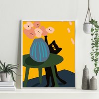 Katze Malen Nach Zahlen - Kit Erwachsene | Diy Ölgemälde Handgemachte Wanddekoration -Weihnachtsgeschenk von JoyBoutiqueArt