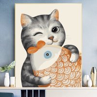 Katze Malen Nach Zahlen - Kit Erwachsene | Diy Ölgemälde Handgemachte Wanddekoration -Weihnachtsgeschenk von JoyBoutiqueArt