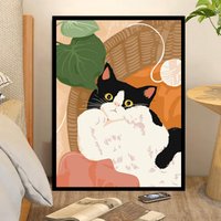 Katze Malen Nach Zahlen - Kit Erwachsene | Diy Ölgemälde Home Decor -Weihnachtsgeschenk von JoyBoutiqueArt