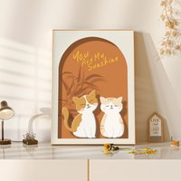 Katze-"You Are My Sunshine" Malen Nach Zahlen - Kit Erwachsene | Diy Ölgemälde Wanddeko -Weihnachtsgeschenk von JoyBoutiqueArt