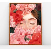 Mädchen in Der Blume Malen Nach Zahlen - Kit Erwachsene | Diy Ölgemälde Home Decor -Weihnachtsgeschenk von JoyBoutiqueArt