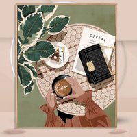 Modernes Mädchen Malen Nach Zahlen Kit Ölbild Zum Selbermachen, Wanddeko von JoyBoutiqueArt