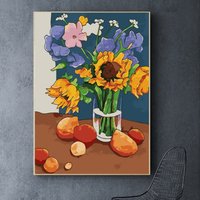 Sonnenblume Malen Nach Zahlen - Kit Erwachsene | Diy Ölgemälde Handgemachte Wanddekoration -Weihnachtsdeko von JoyBoutiqueArt