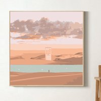 Sonnenuntergang Malen Nach Zahlen Kit Ölbild Zum Selbermachen, Handgemachtes Bild von JoyBoutiqueArt