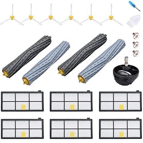JoyBros Ersatzteile für iRobot Roomba 800 880 900 980 981 960 966 971 976 871 895 6X Filter HEPA 6X Seitenbürsten 4X Hauptbürsten1X Vorderrad Zubehör(17-Pack) von JoyBros