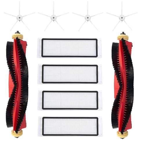 JoyBros Zubehör für Roborock S5 Max S6 maxV S6 Pure E4 E5, 2x Hauptbürsten 4x Filter HEPA 4x Seitenbürsten Weiße Ersatzteile (11-Pack) von JoyBros