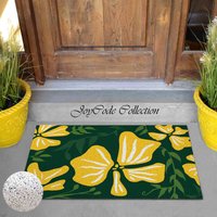 Gelbe Butterblumen-Blumeneingangs-Türmatte, Blätter-Terrassen-Fußmatte, Rutschfeste Pvc-Spulen-Fußmatten Mit Blumen, Eingangsteppich Im Freien von JoyCodeArt