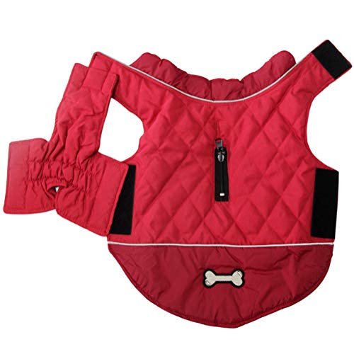 JoyDaog Wendehundemäntel für besonders große Hunde wasserdichte, warme Welpenjacke aus Baumwolle für den kalten Winter, Red XXXL von JoyDaog