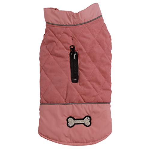 JoyDaog Wendehundemäntel für kleine Hunde wasserdichte, warme Welpenjacke aus Baumwolle für den kalten Winter, Rosa S von JoyDaog