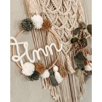 Namensring Mit Bommeln Traumfänger Für Kinder Namensring Mit Bommeln Traumfänger Für Kinder von JoyDevivreHandmade