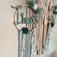 Türschild Namensring Traumfänger Für Kinder Boho Kinderzimmerdeko Baby Newborn Babyparty von JoyDevivreHandmade