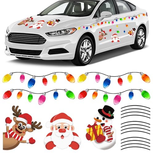 27PCS Weihnachts Auto Magnete, 12PCS Reflektierende Glühbirne Magnete mit 12 Magnetdrähte, Auto Weihnachtsdeko mit Weihnachtsmann Rentier Weihnachtsbaum, DIY Weihnachten Magnete Kühlschran (Hirsch) 27PCS Weihnachts Auto Magnete, 12PCS Reflektierende Glühbirne Magnete mit 12 Magnetdrähte, Auto Weihnachtsdeko mit Weihnachtsmann Rentier Weihnachtsbaum, DIY Weihnachten Magnete Kühlschran (Hirsch) von JoyFan
