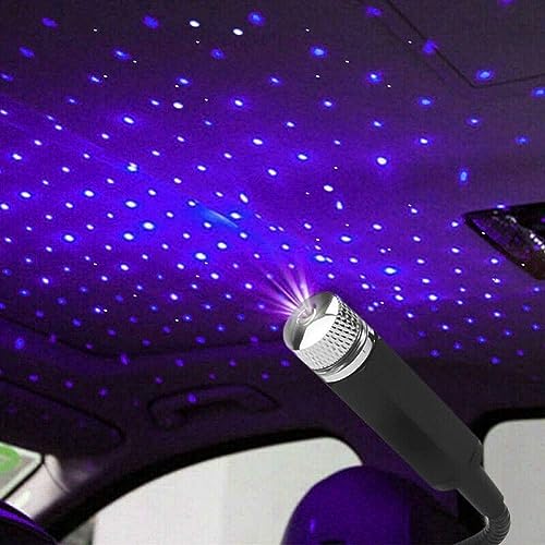 JoyFan USB Autodach Atmosphäre Sternenhimmel Lampe Umgebungsstern Licht LED Projektor Lila Nachtlicht Einstellbare Mehrere Lichteffekte (Purple) von JoyFan