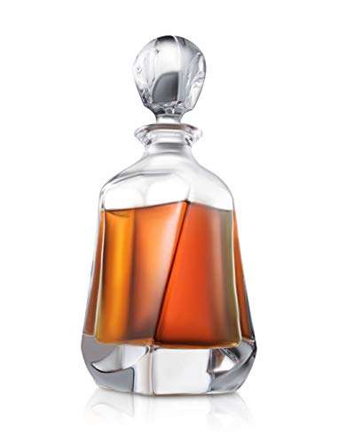 Aurora Whisky-Dekanter - 25oz Crystal Modern Dekanter - Bleifreier kleiner Likör-Dekanter mit Stopper - Schnaps-Karaffe für Whiskey, Bourbon, Brandy, Likör und Rum - Scotch Bar Container von JoyJolt