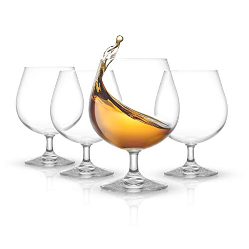 JoyJolt Brandy Gläser - Cask Collection 4er Set Cognac Gläser - 13oz Crystal Snifter Set - Premium Qualität Verarbeitung - Ultra-elegantes Design - Perfekte Größe für Brandy, Cognac - Made in Europe von JoyJolt